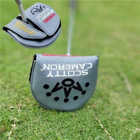 Straight Strip One-line Putter Golf Club Cover Head Cover Ball Head Protective Cover (Option: Grey semicircle)