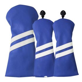 New  Wood Club Cover Double Stripe Wood Club Head Cover Club (Color: Blue)