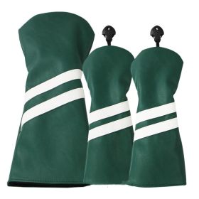 New  Wood Club Cover Double Stripe Wood Club Head Cover Club (Color: Green)