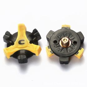 14pcs TPR Golf Studs Iron Screw Head Golf Studs (Option: Black and yellow-1pc)