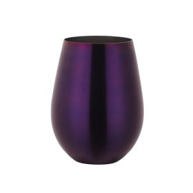 304 Stainless Steel Beer Jar Round Color Cup Bar Restaurant Home Cold Drink Cup (Option: Beer Steins Purple Plated-401 500ml)