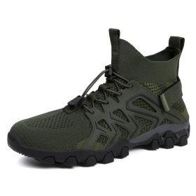 Men's And Women's Fashion Outdoor Hiking Shoes (Option: 9235Army Green-40)