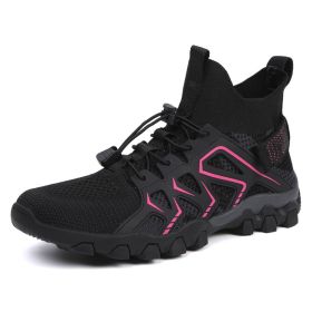 Men's And Women's Fashion Outdoor Hiking Shoes (Option: 9235Black Rose Red-40)