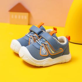 New Male Baby Toddler Shoes Spring And Autumn Breathable (Option: Blue-14.)