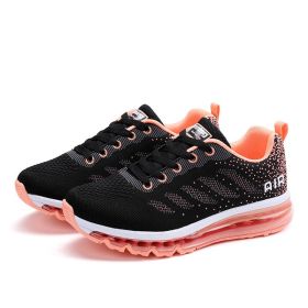 Spring Men's And Women's Shoes Fly Woven Upper Casual (Option: Pink-38)