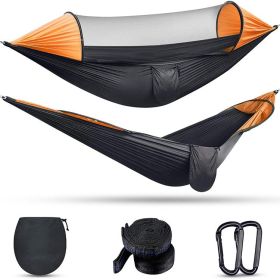 Camping Outdoor Automatic Speed Open Hammock Mosquito Net (Color: orange)