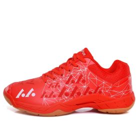 Men's Training Non-slip Shock Absorption Badminton Shoes (Option: Red-36)